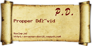 Propper Dávid névjegykártya
