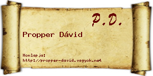 Propper Dávid névjegykártya